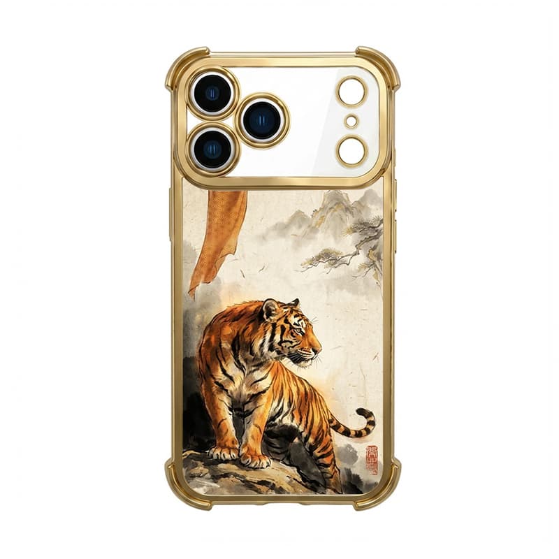 Electroplated Corner Shockproof Phone Case Black Horse HD Print Full Coverage Anti-Drop Protective Cover 4