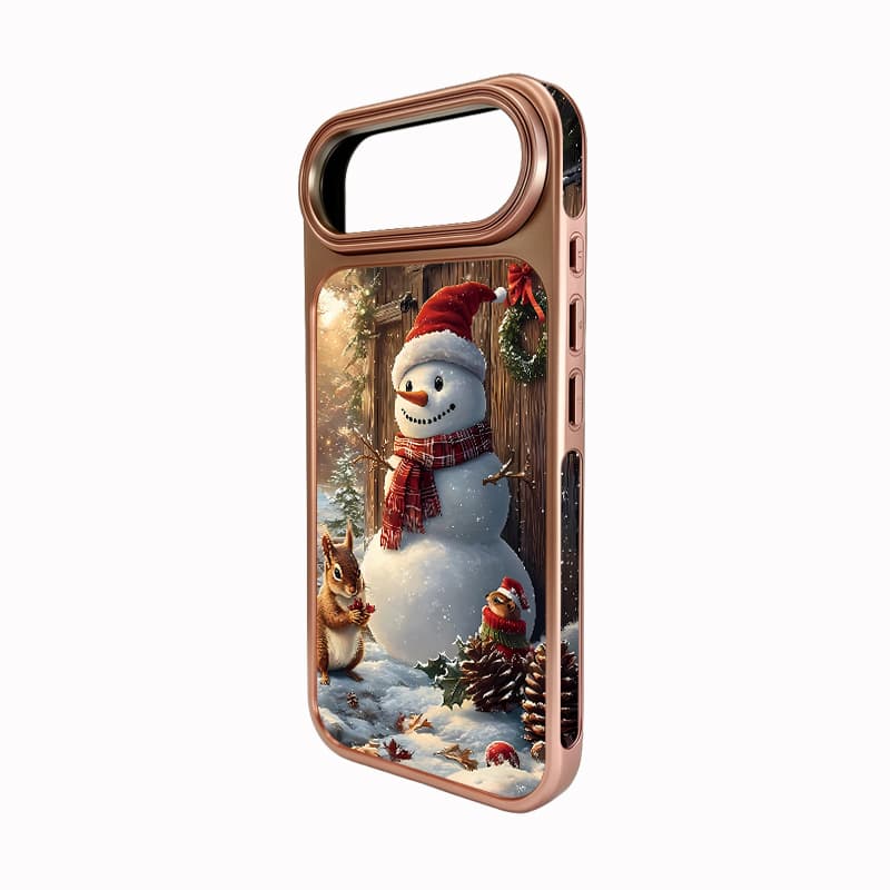 Christmas Snowman and Squirrel Cartoon Phone Case 2