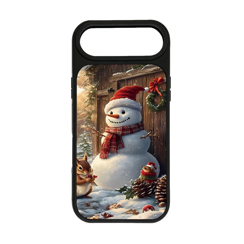 Christmas Snowman and Squirrel Cartoon Phone Case 4