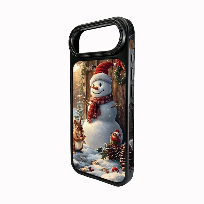 Christmas Snowman and Squirrel Cartoon Phone Case 5
