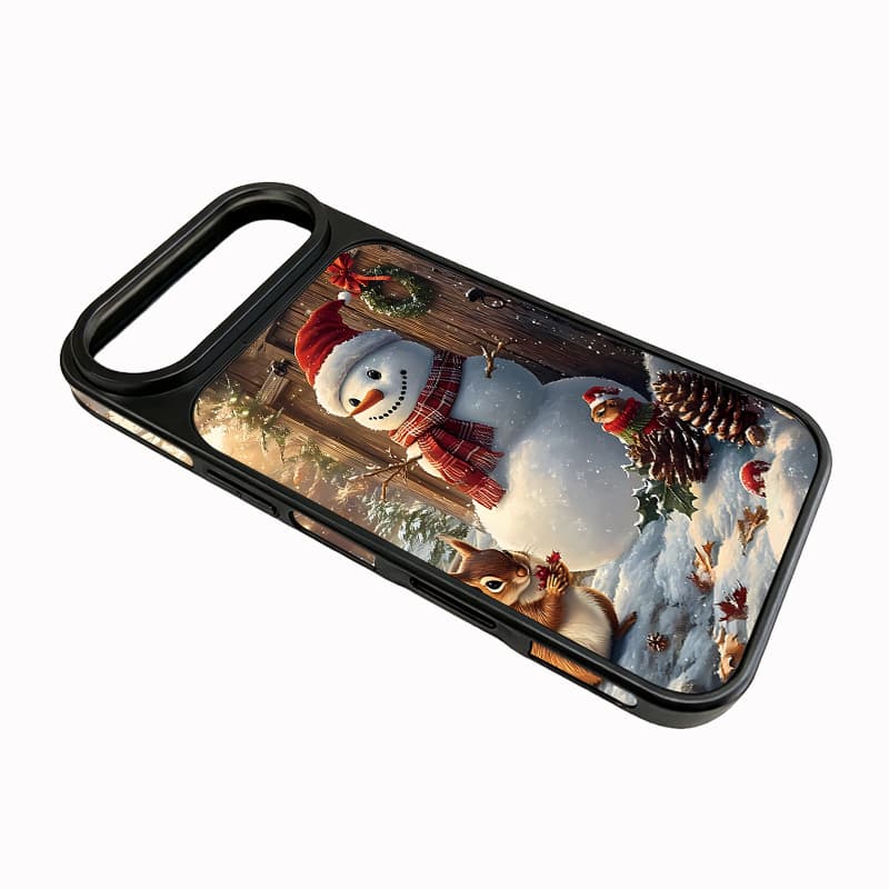 Christmas Snowman and Squirrel Cartoon Phone Case 6