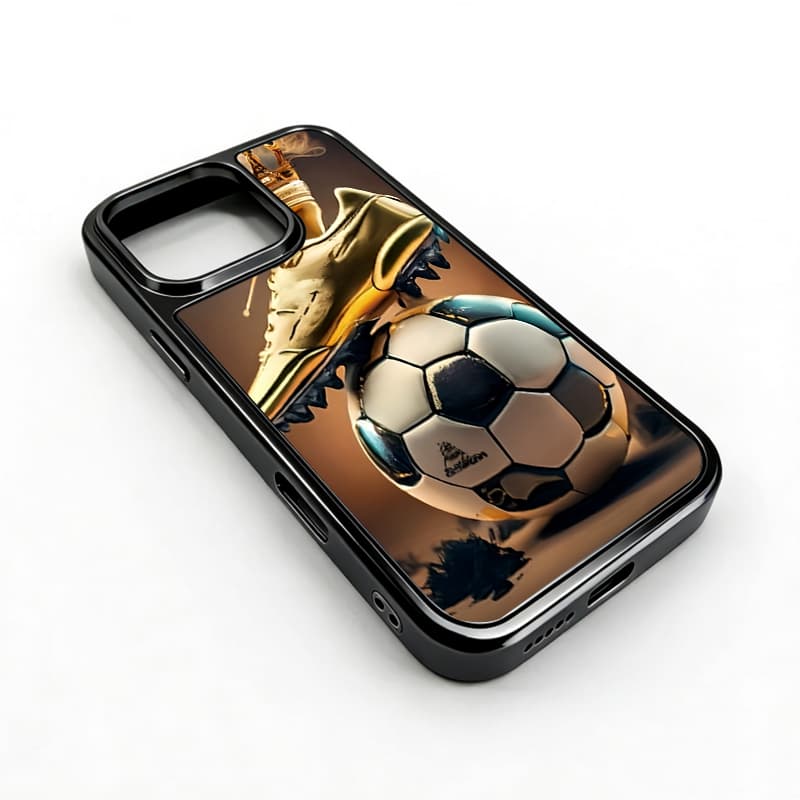2-in-1 Shockproof Phone Case Golden Cleat and Football Theme Full Coverage Protective Cover 3