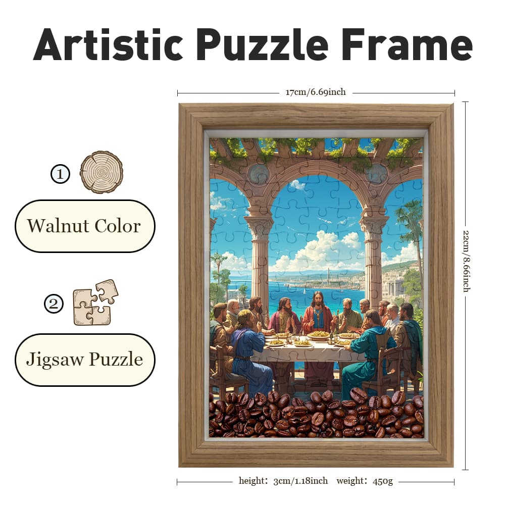 The Last Supper Coastal Jigsaw Puzzle, 126 Pieces Wooden Puzzle with Frame, Christian Art Decor Gift 5