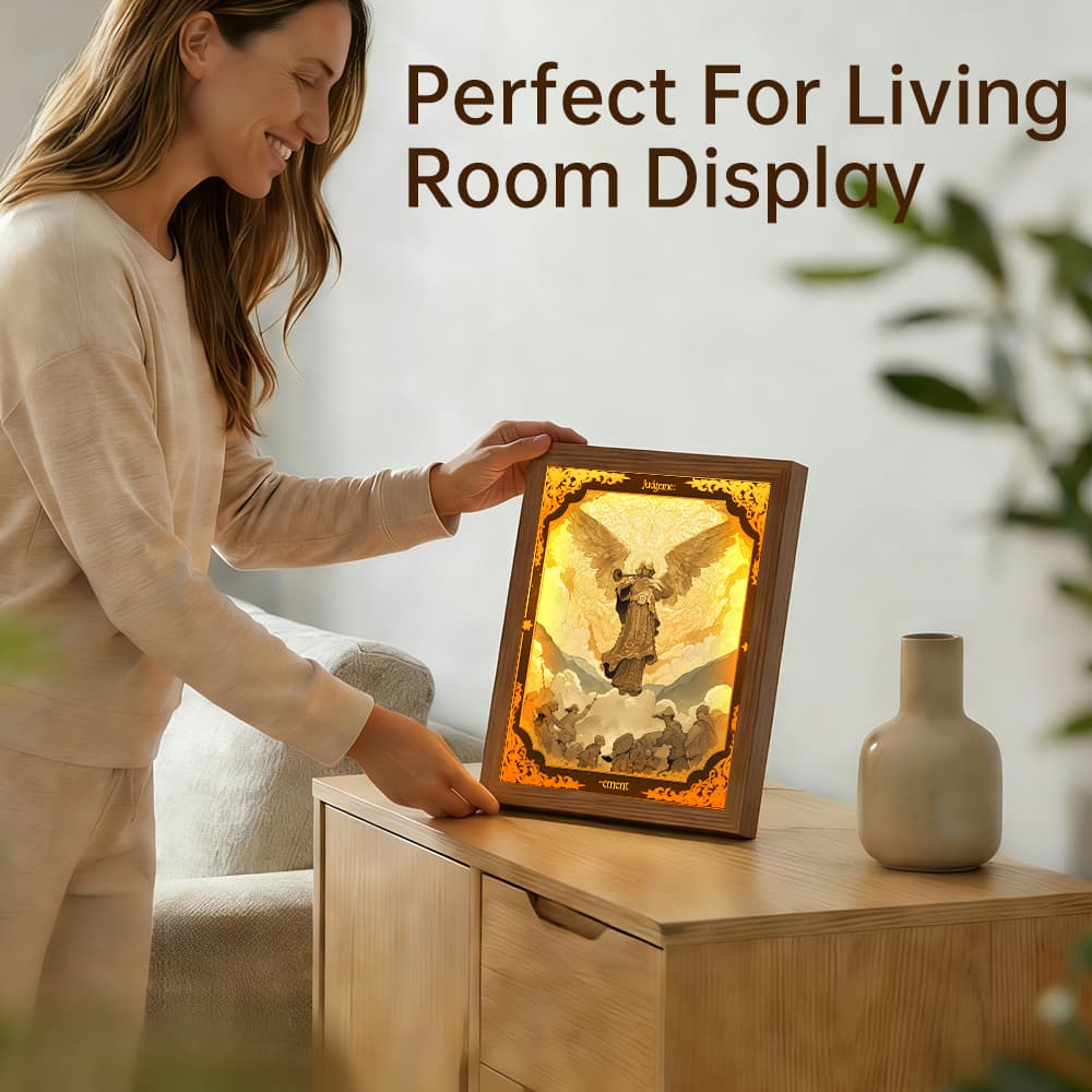 Judgement Tarot Angel LED Light Up Frame, Mystic Spiritual Light Art, Dimmable Night Light Decor 4